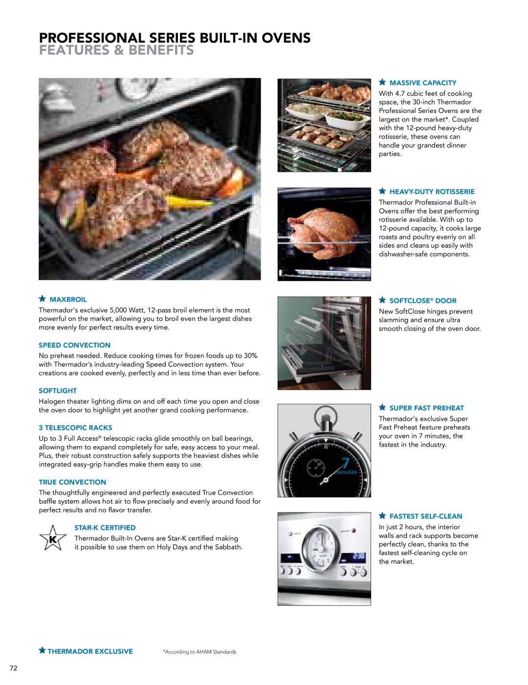 Thermador DWHD651JFP, PODMW301J manual Professional Series BUILT-IN Ovens Features & Benefits 