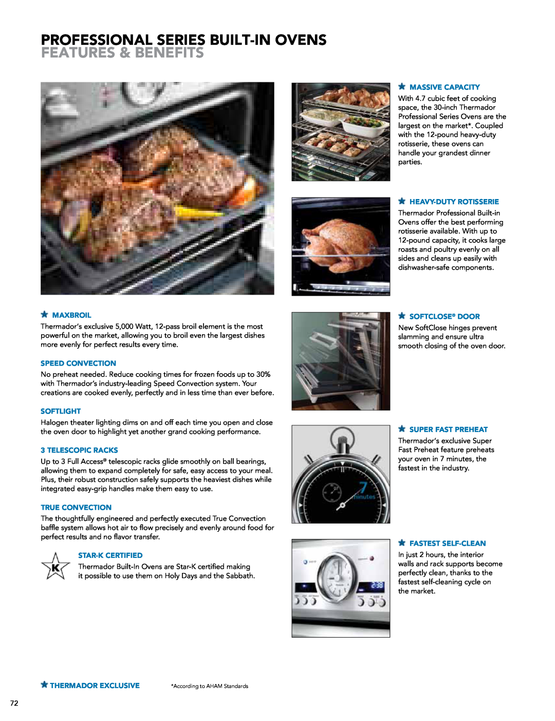 Thermador DWHD651JFP, PODMW301J manual Professional Series Built-In Ovens Features & Benefits 