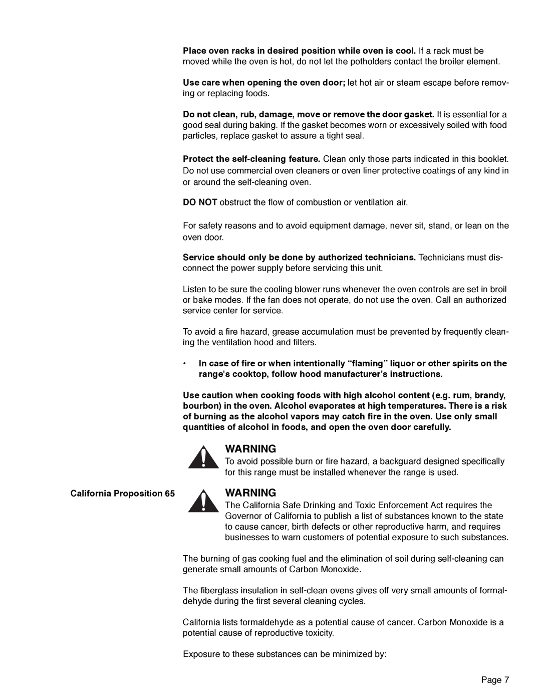 Thermador PRD36, PRD48, PRD30 manual California Proposition 