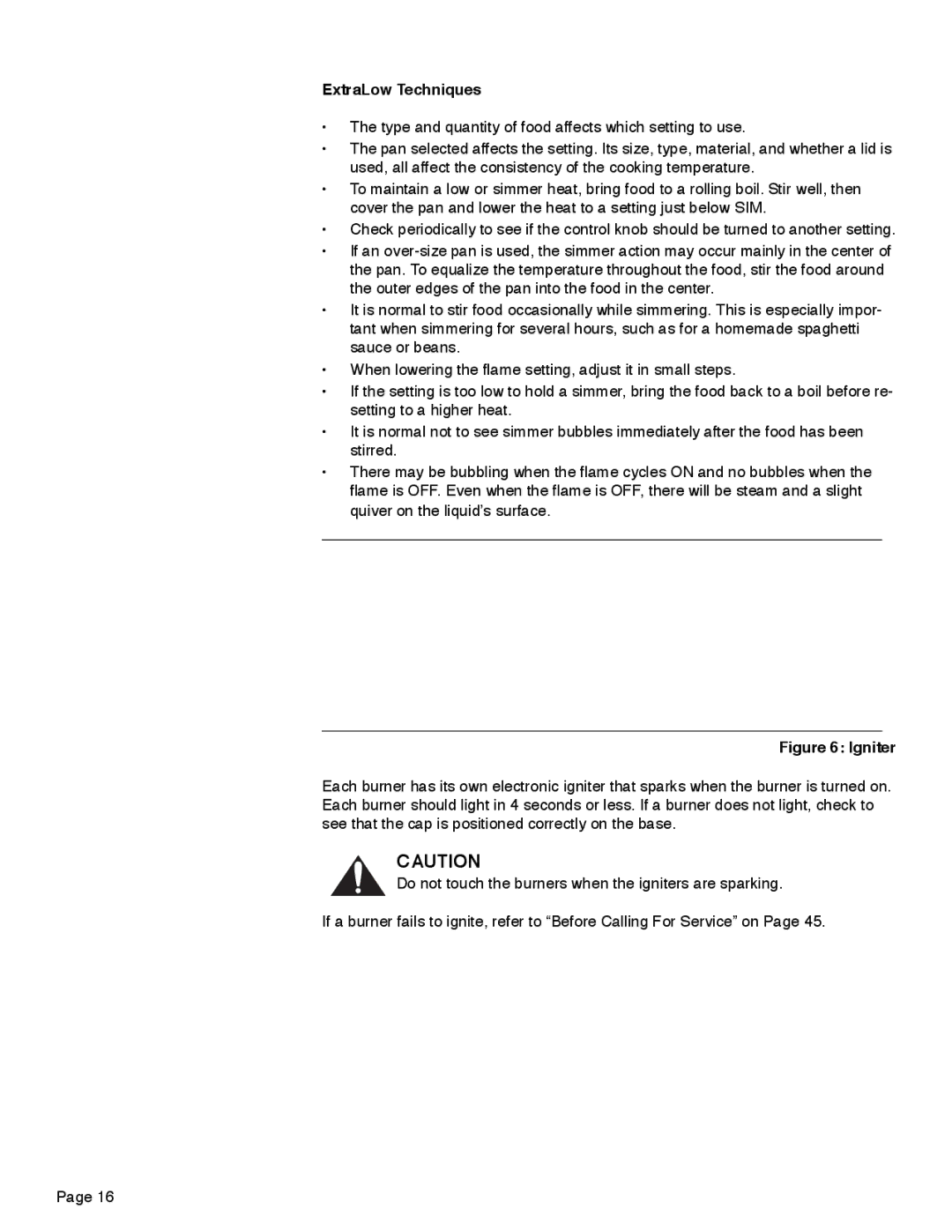 Thermador PRD36, PRD48, PRD30 manual ExtraLow Techniques, Igniter 