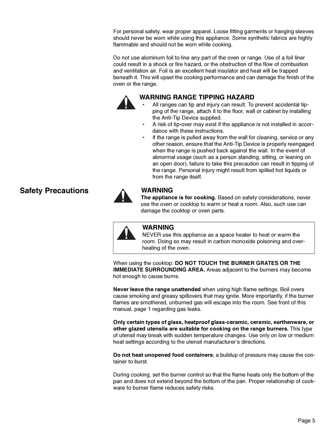 Thermador PRD30, PRD48, PRD36 manual Safety Precautions 