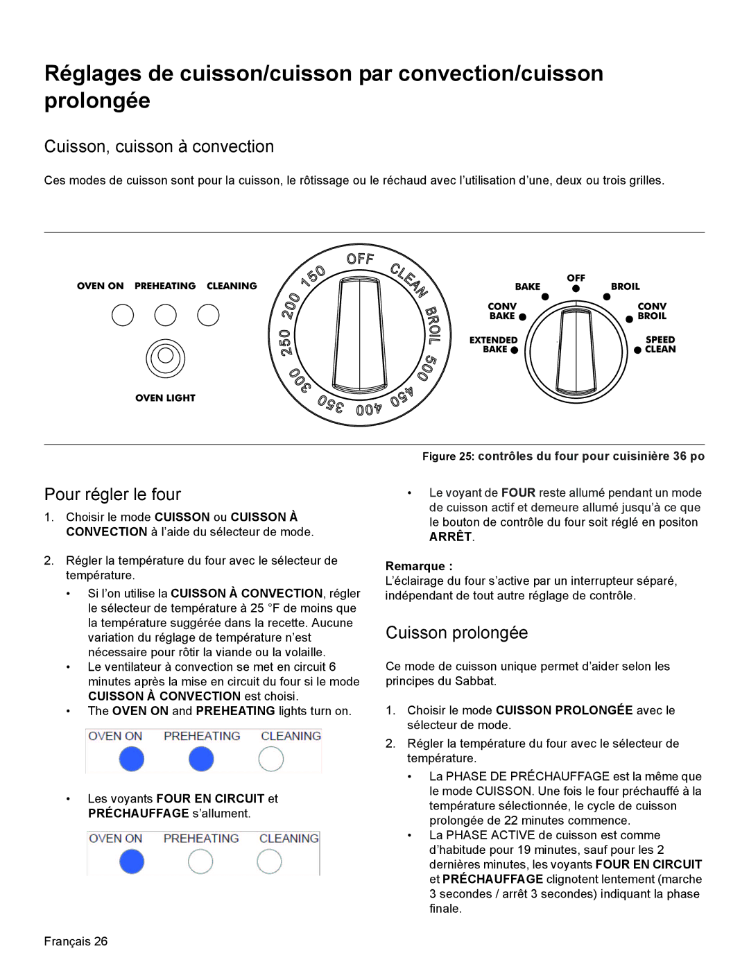 Thermador PRD36, PRD48, PRD30 manual Cuisson, cuisson à convection, Pour régler le four, Cuisson prolongée, Arrêt 