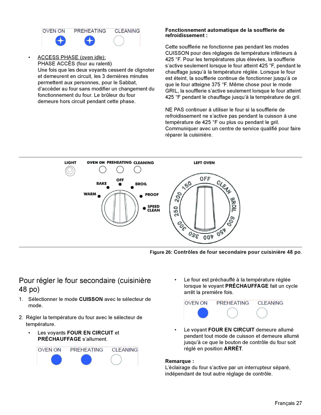 Thermador PRD30, PRD48, PRD36 manual Pour régler le four secondaire cuisinière, 48 po 