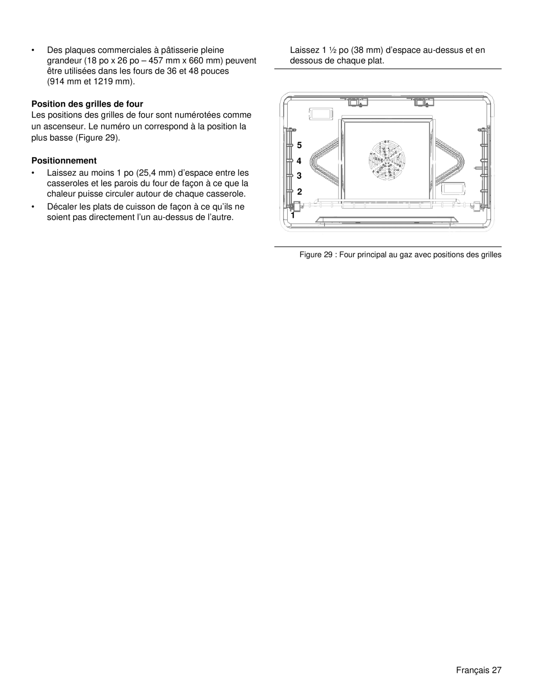 Thermador PRD48, PRD36 manual Position des grilles de four, Positionnement 