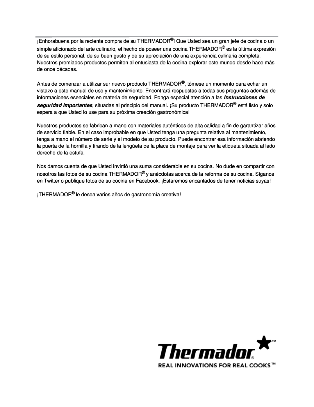 Thermador PRD48, PRD36 manual 