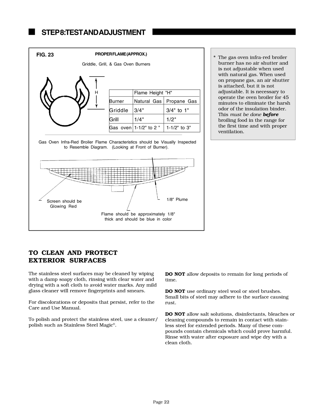 Thermador PRG48, PRG304, PRDS48, PRG36 installation instructions To Clean and Protect Exterior Surfaces, Griddle Grill 