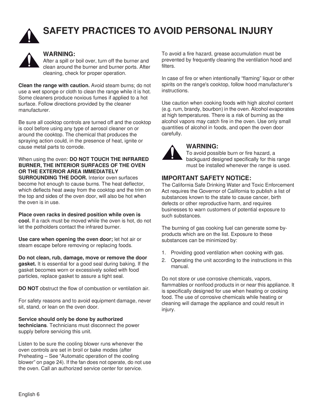 Thermador PRG30, PRL36, PRG48, PRL30, PRG36, PRL48 manual Important Safety Notice 