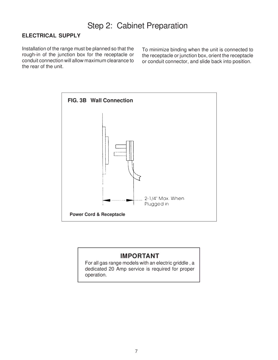 Thermador PG36, PRO-GRAND, PG48, PG30 installation instructions Electrical Supply, Wall Connection 