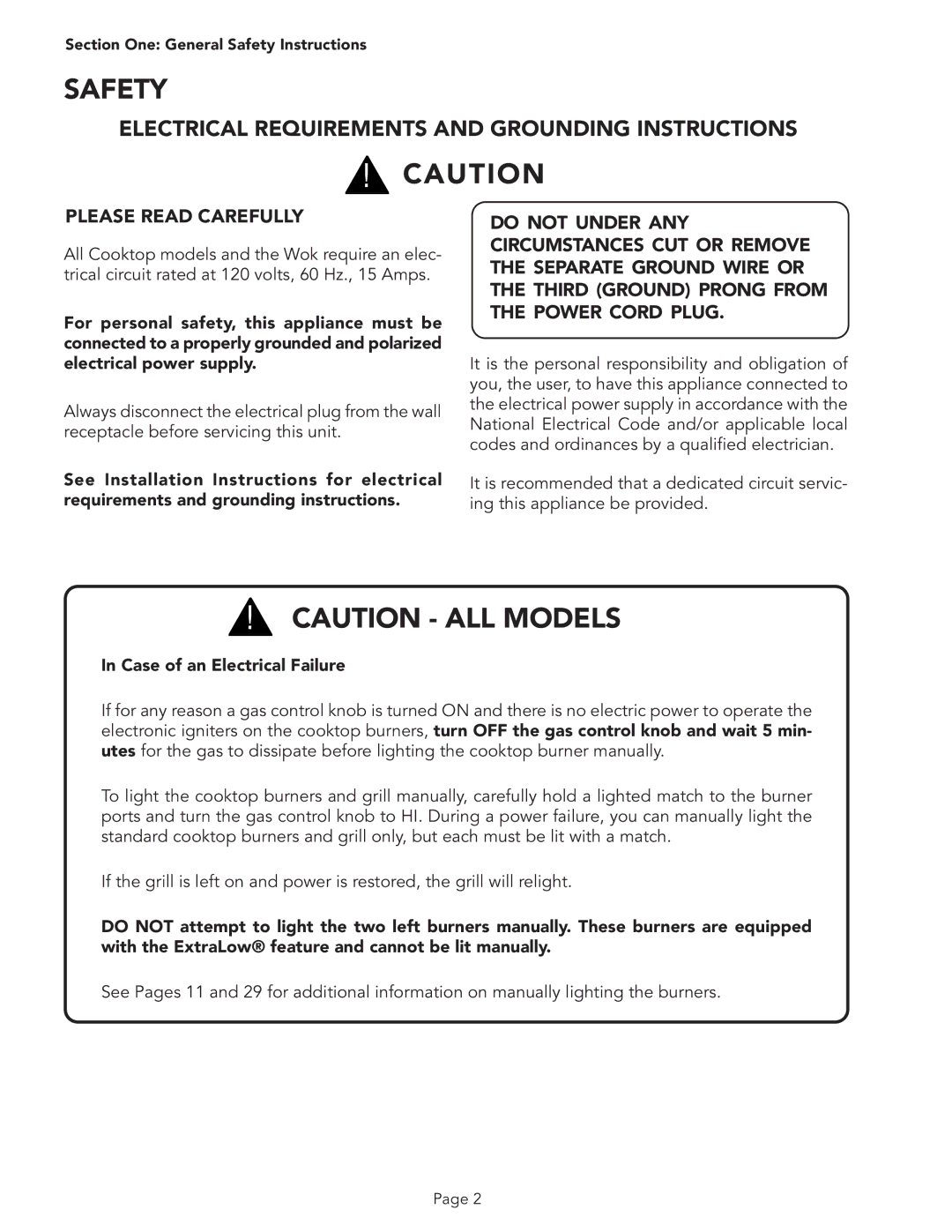 Thermador PSC364GL, PSC366, PSC364GD manual Safety, Electrical Requirements and Grounding Instructions, Please Read Carefully 