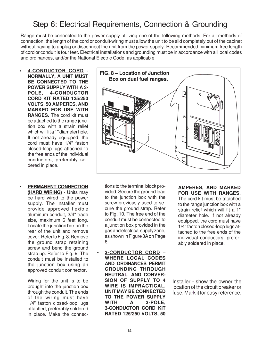 Thermador 336, Range, PRO-HARMONY, DP30, DP36 installation instructions Hard Wiring Units may, Rated 125/250 Volts 