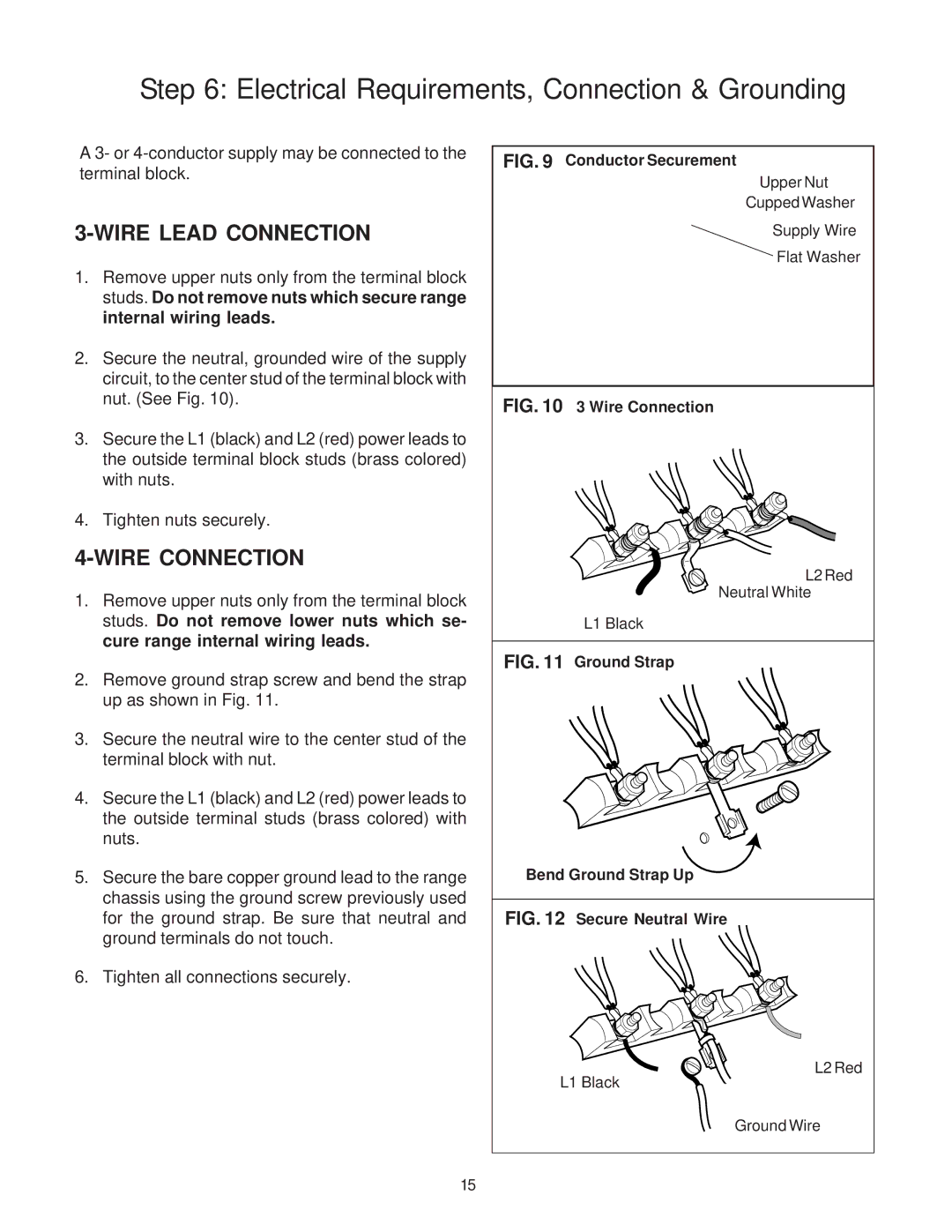 Thermador DP30, Range, PRO-HARMONY, 336, DP36 installation instructions Wire Lead Connection, Wire Connection 