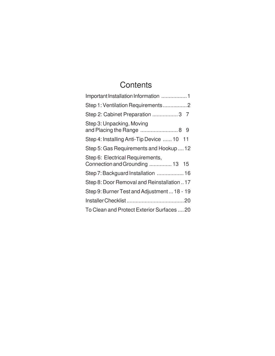 Thermador DP30, Range, PRO-HARMONY, 336, DP36 installation instructions Contents 