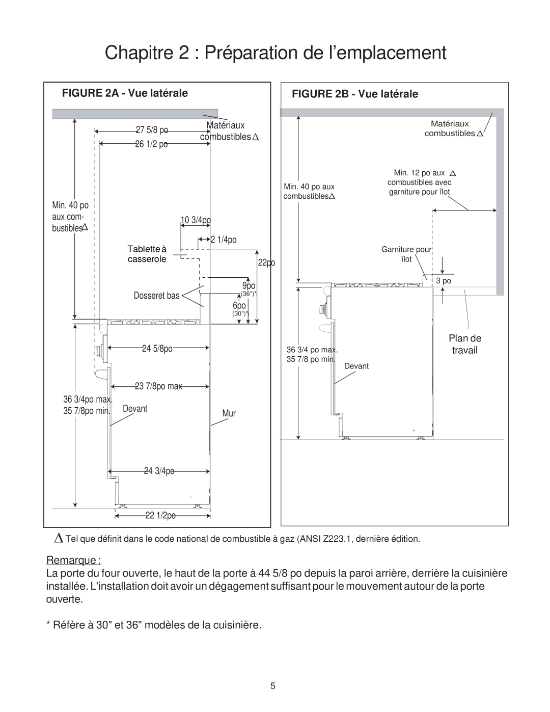 Thermador PRO-HARMONY, Range, 336, DP30, DP36 installation instructions Vue latérale 