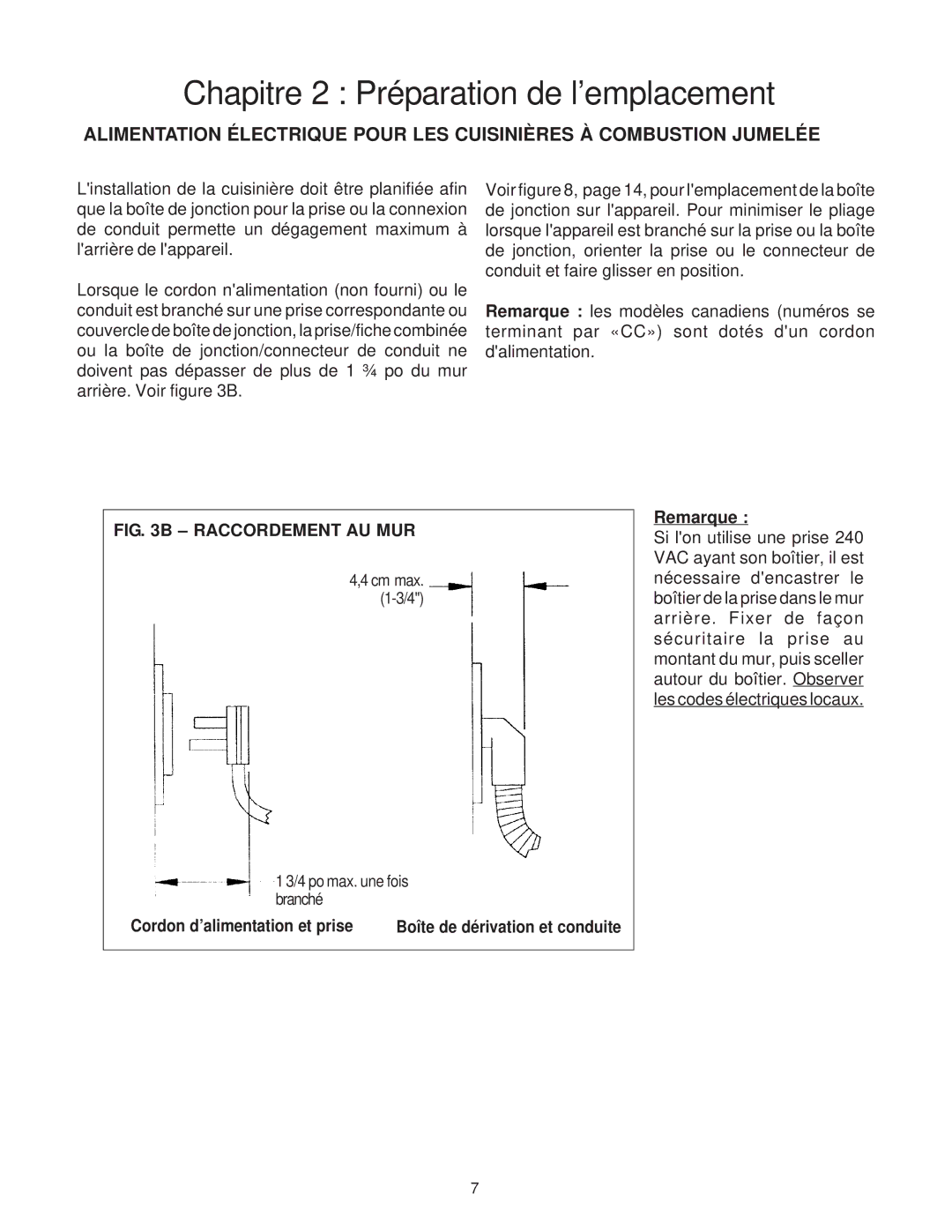 Thermador DP30, Range, PRO-HARMONY, 336, DP36 installation instructions Remarque, Cordon d’alimentation et prise 