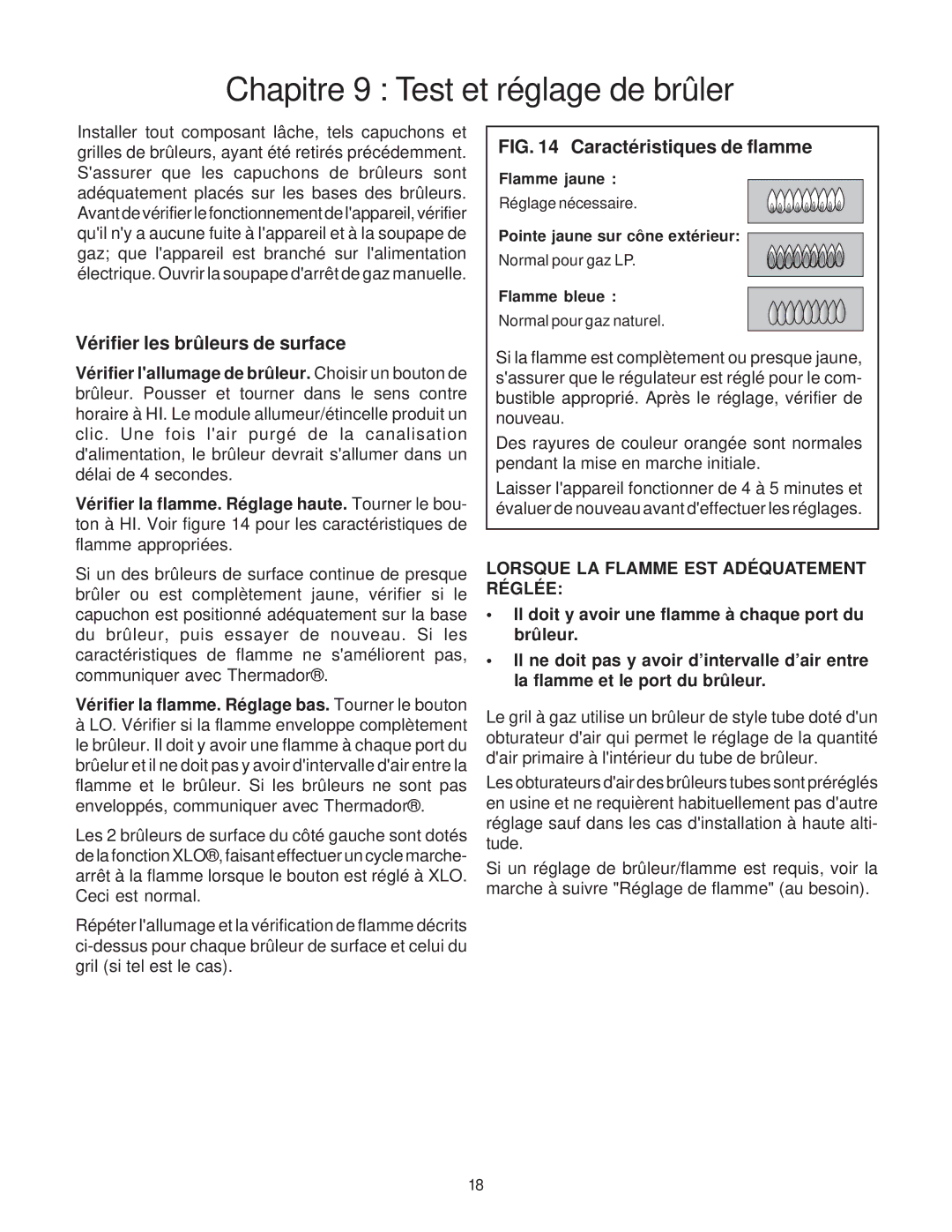 Thermador DP36, Range, PRO-HARMONY, 336 Vérifier les brûleurs de surface, Vérifier la flamme. Réglage bas. Tourner le bouton 