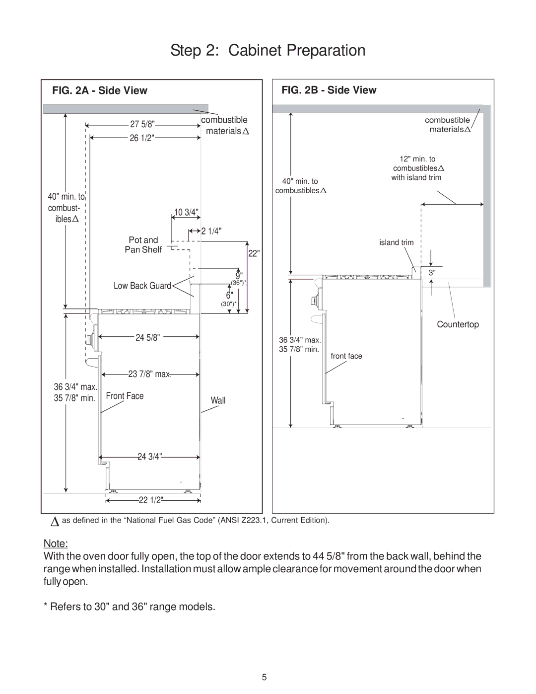 Thermador DP30, Range, PRO-HARMONY, 336, DP36 installation instructions Side View 