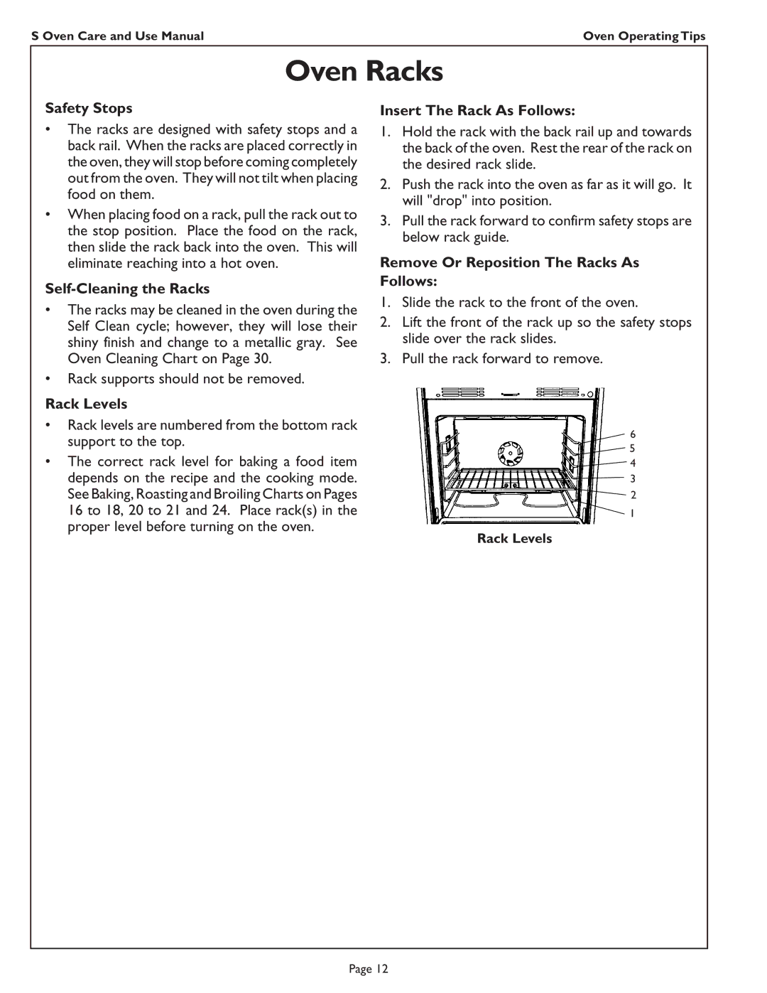 Thermador SC272, SC301, SCD272, SC302 manual Oven Racks 