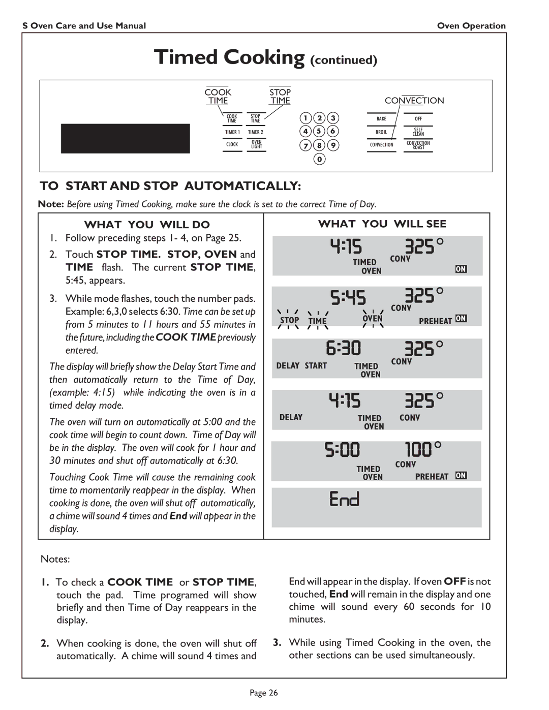 Thermador SC301, SCD272, SC272, SC302 manual Timed Cooking, To Start and Stop Automatically 