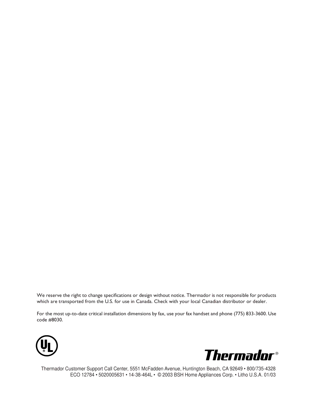 Thermador SC301, SCD272, SC272, SC302 manual 