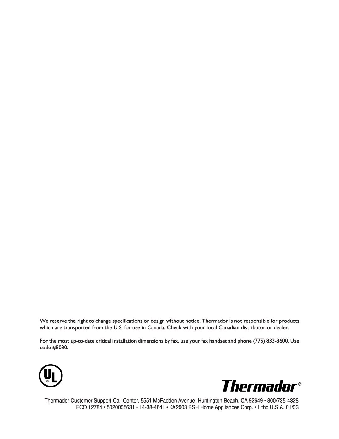 Thermador SC301, SCD272, SC272, SC302 manual 