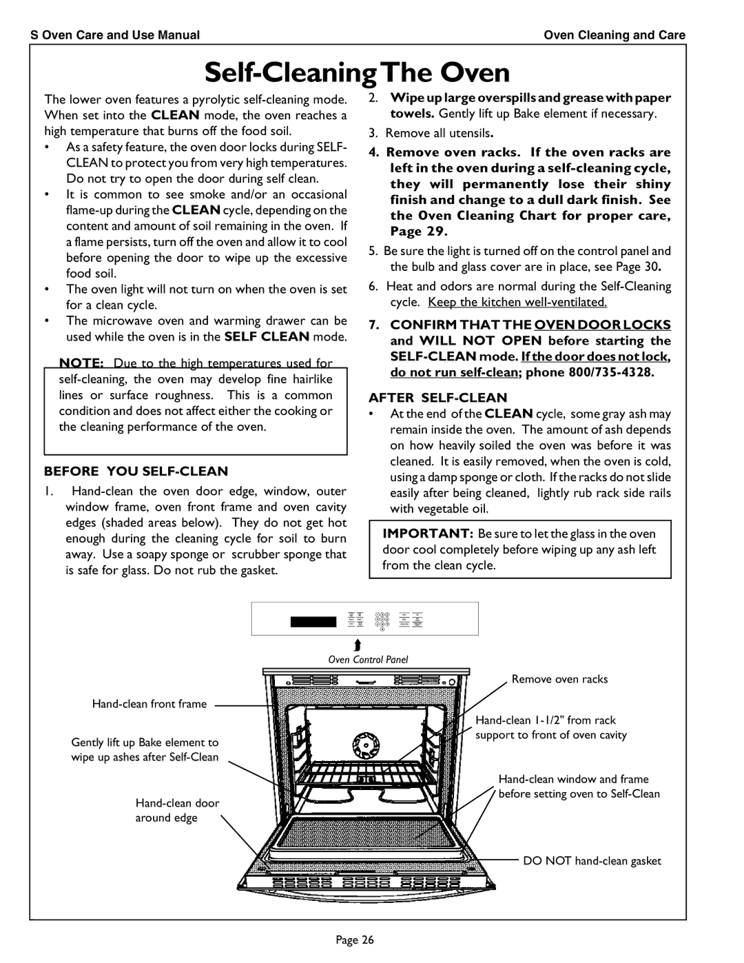 Thermador SCD302 manual Self-CleaningThe Oven, Before YOU SELF-CLEAN 