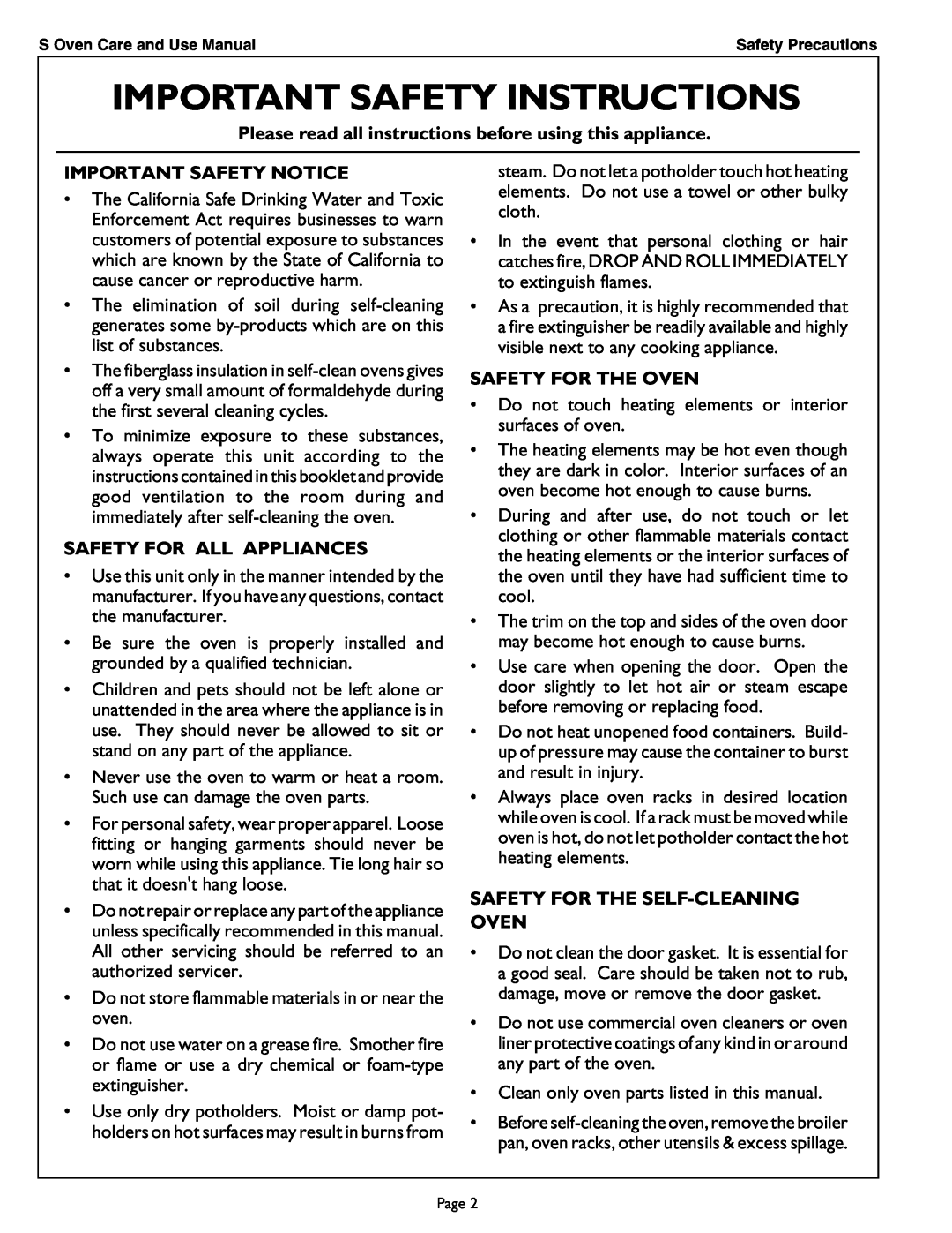 Thermador SCD302 manual Important Safety Instructions, Please read all instructions before using this appliance 