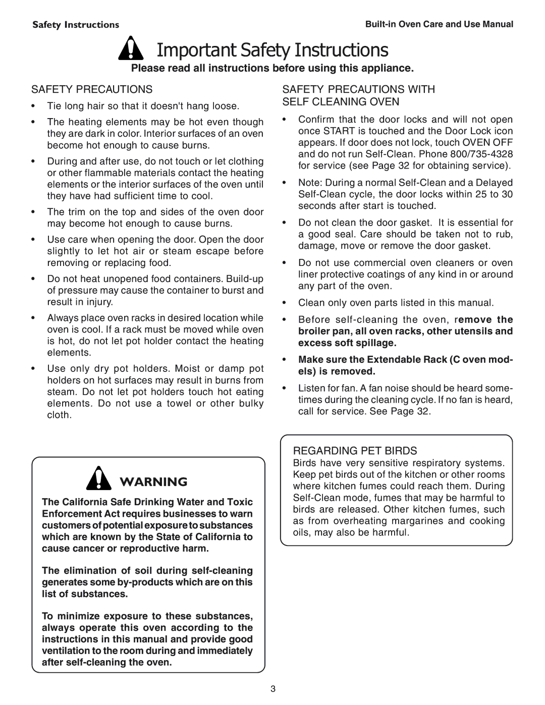 Thermador SEC271 manual Safety Precautions, Make sure the Extendable Rack C oven mod- els is removed 