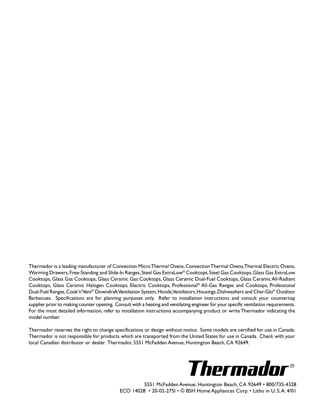 Thermador GGS30, SGS36G, SGS30, SGN36G, SGN30, GGN30, GGN365, GGS365 instruction manual 