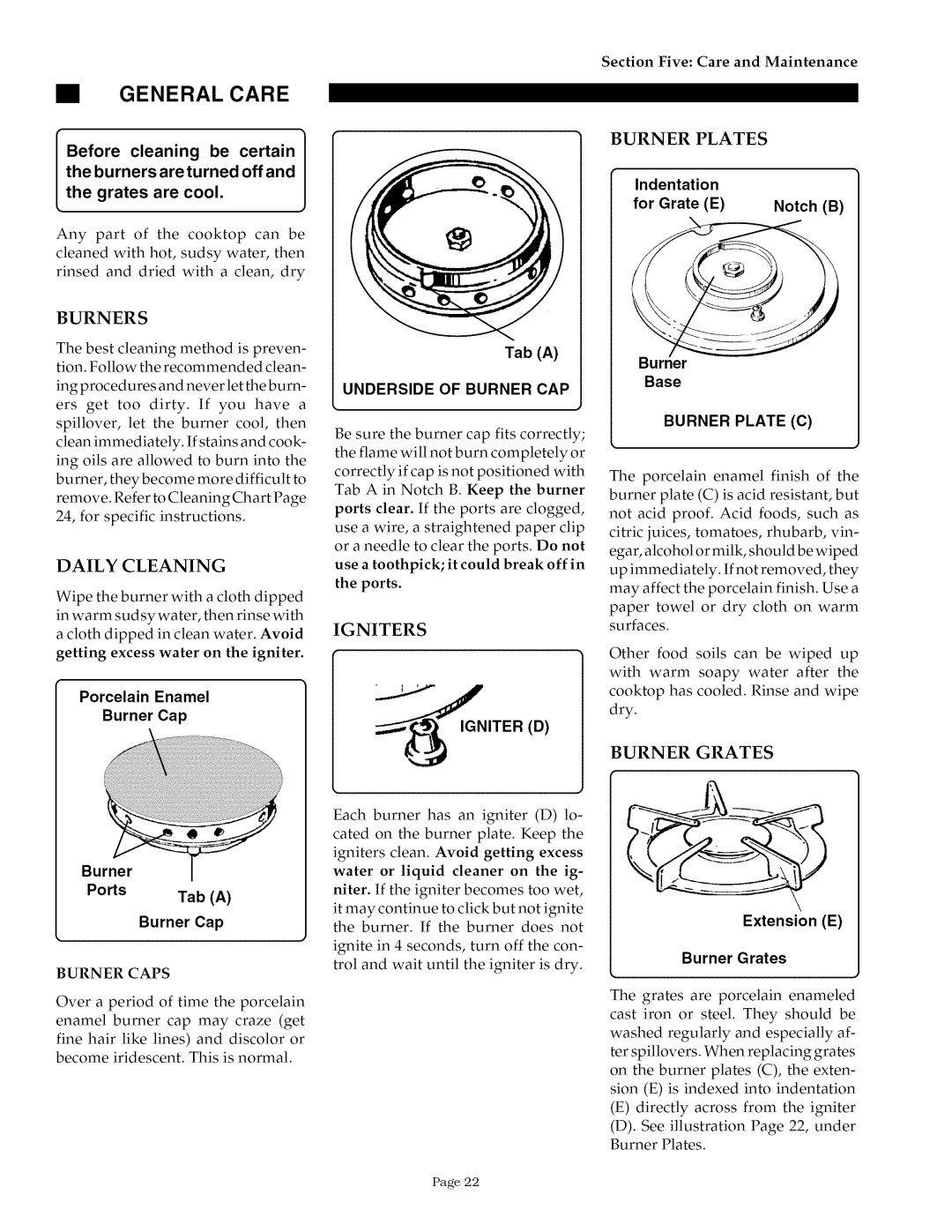 Thermador SGSCV36G, SGS30/36G, GGSCV30/36/365, GGS30/36/365 owner manual Generalcare 