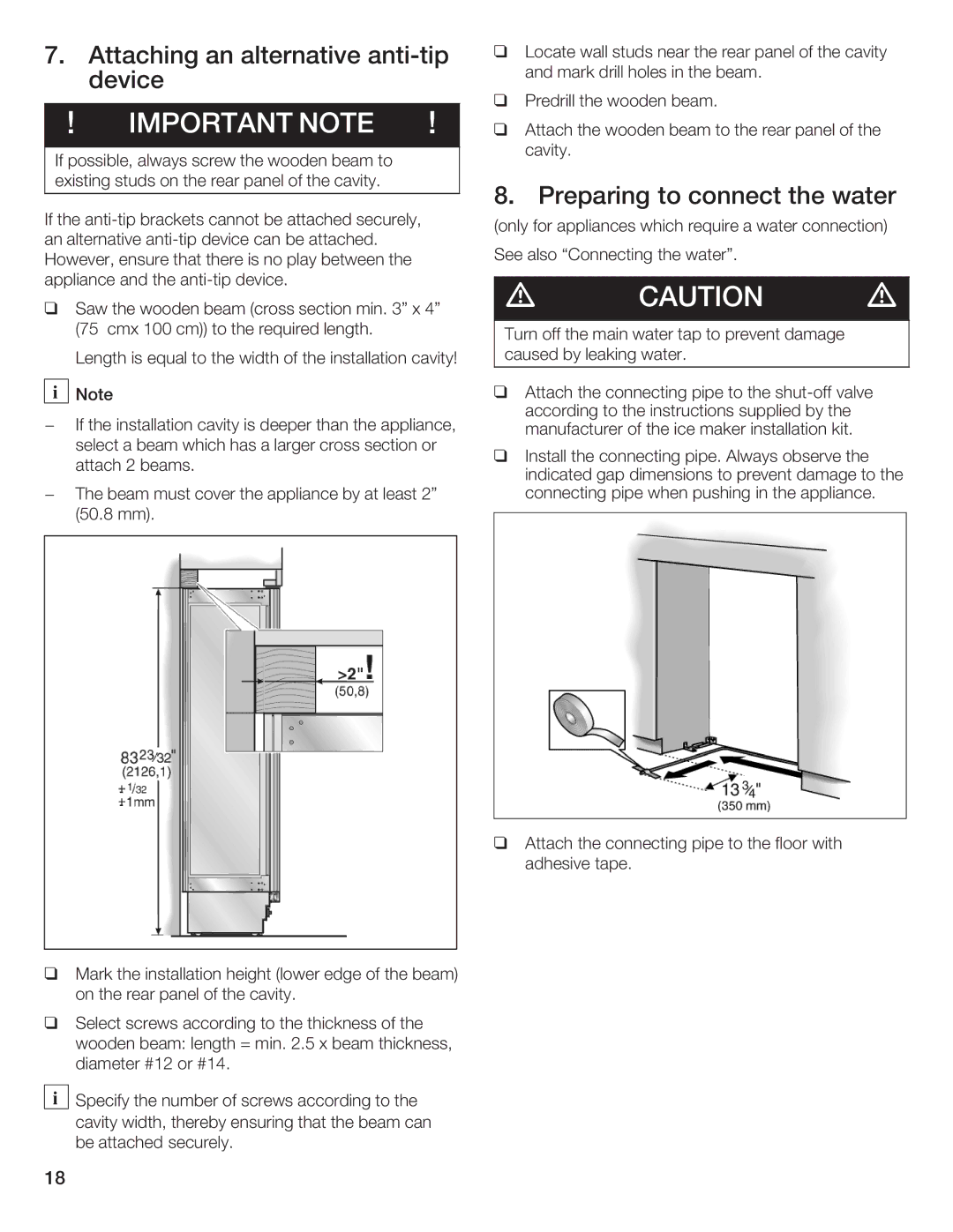 Thermador T36IB70NSP manual Preparing Connect Water 