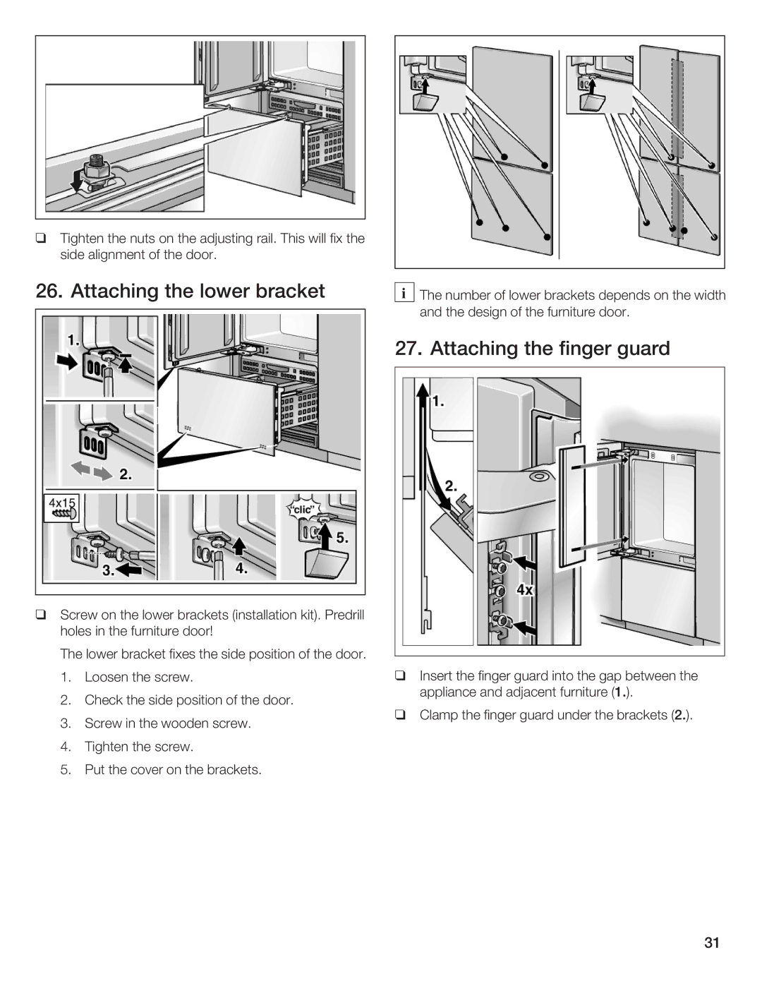 Thermador T36IB70NSP manual Attaching the finger guard 