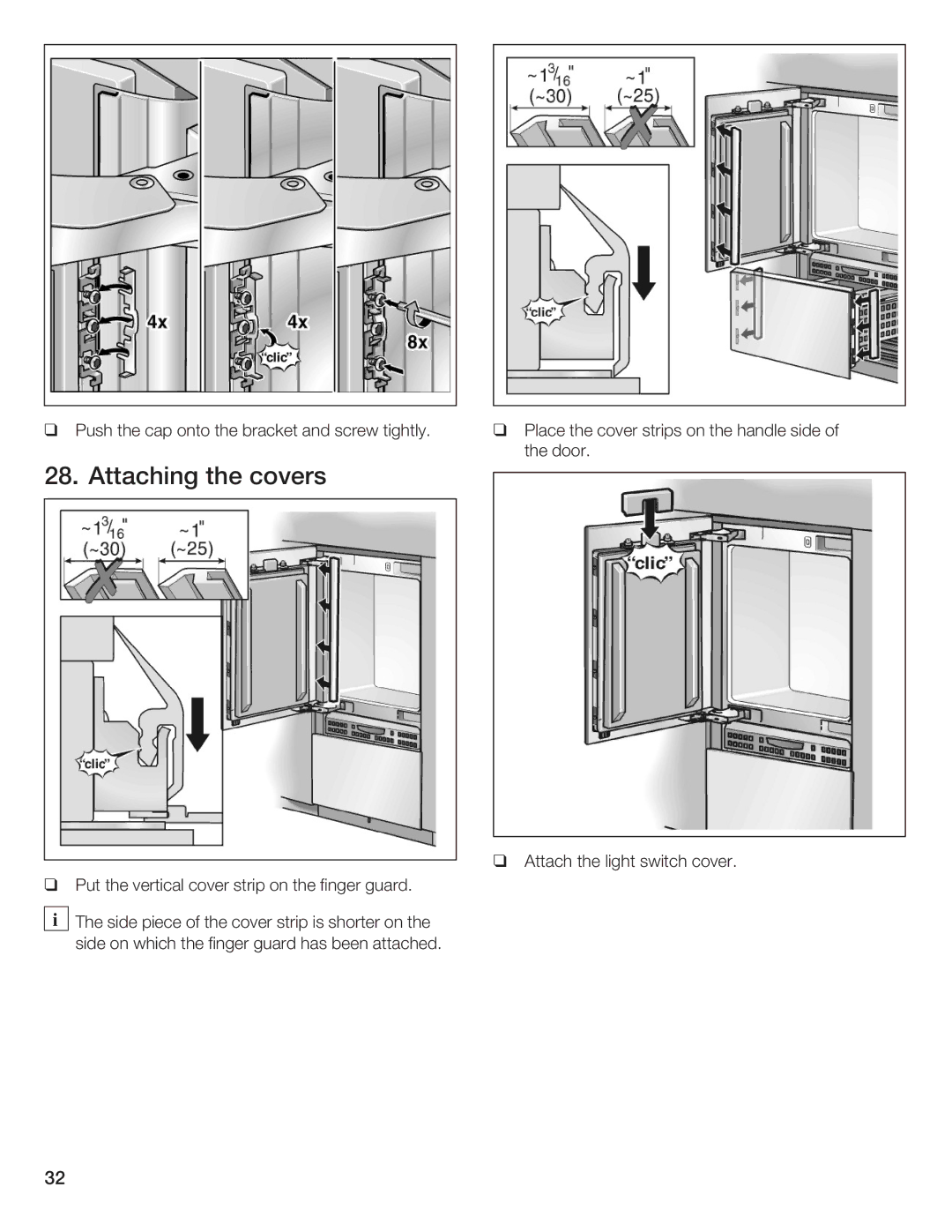 Thermador T36IB70NSP manual Attaching the covers 