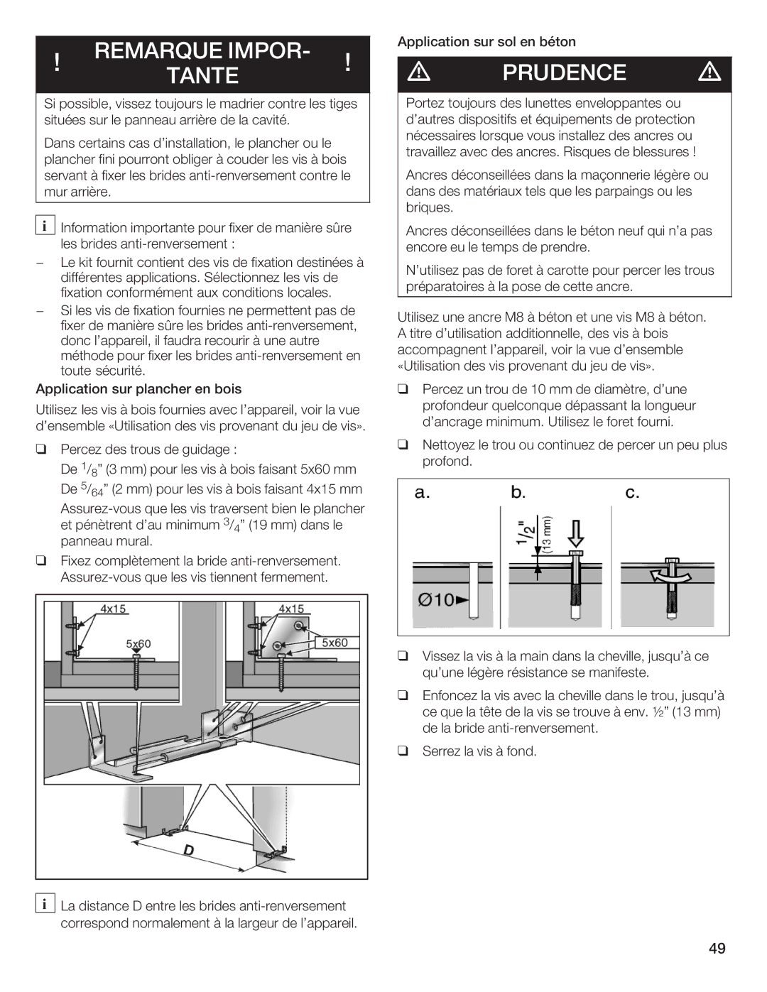 Thermador T36IB70NSP manual Remarque IMPOR$ Prudence Tante 