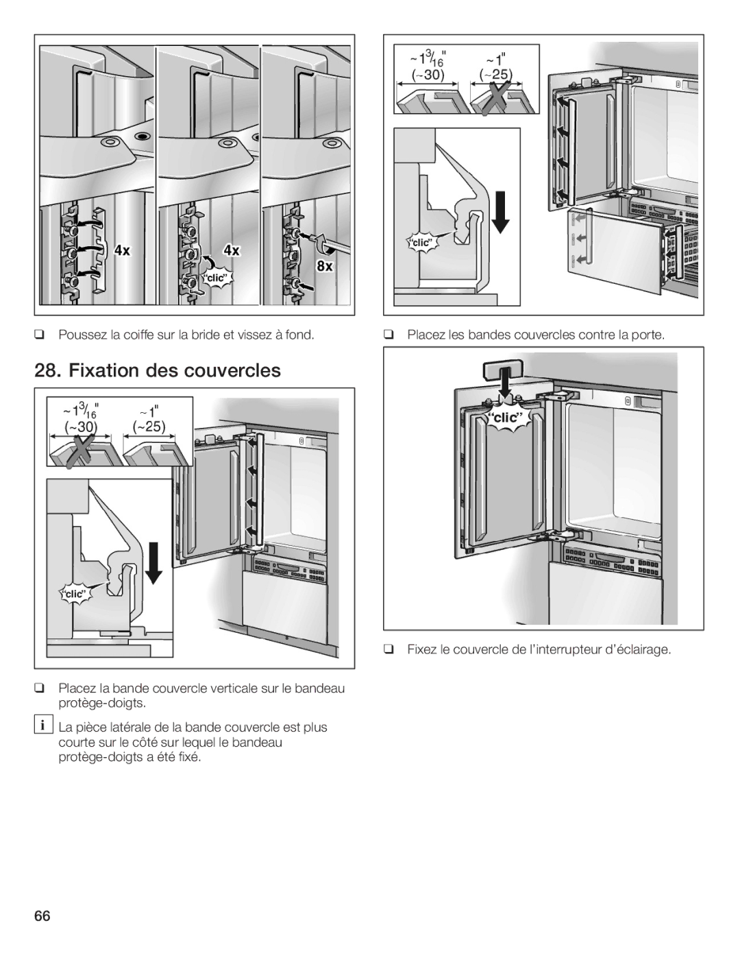 Thermador T36IB70NSP manual Fixation des couvercles 