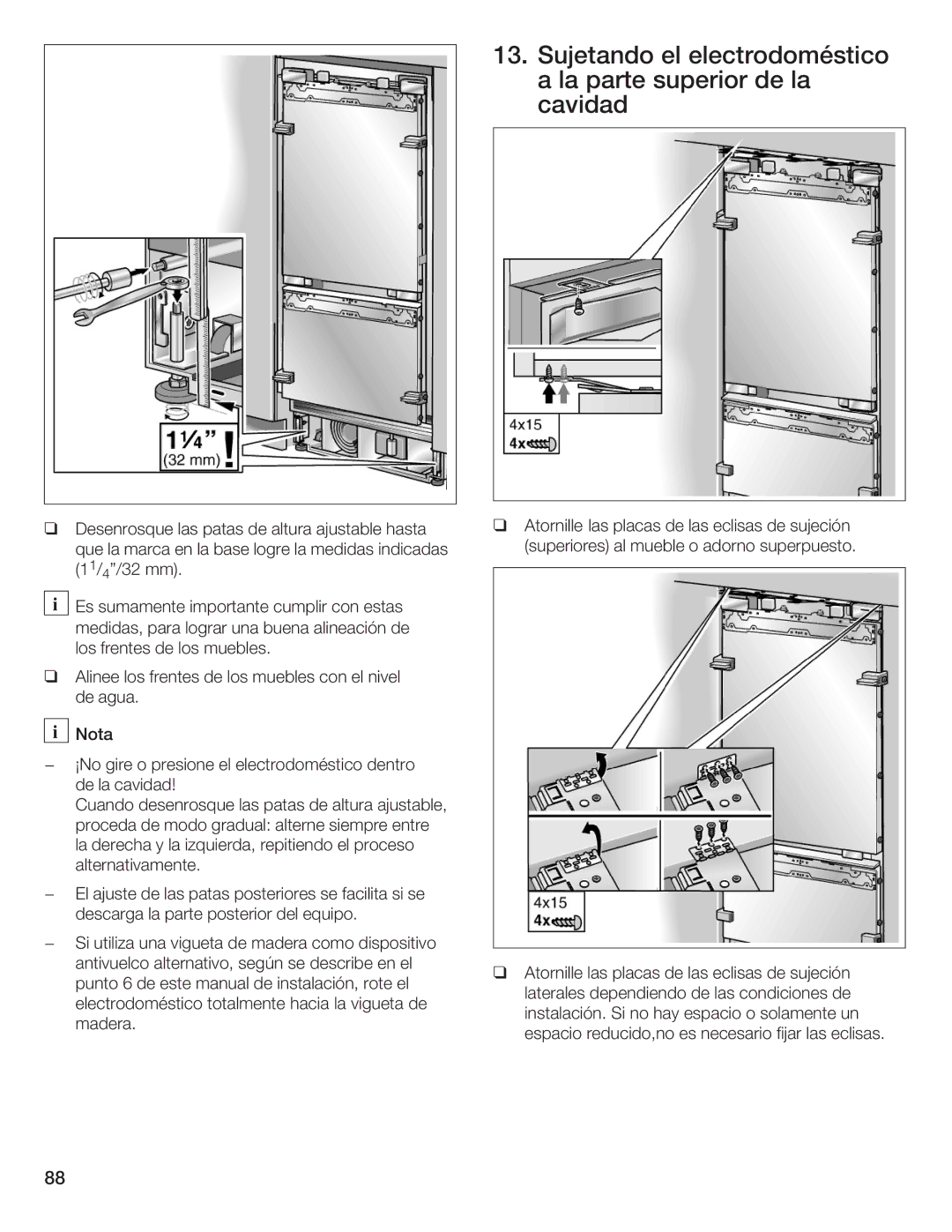 Thermador T36IB70NSP manual Lograr una Buena Alineación 