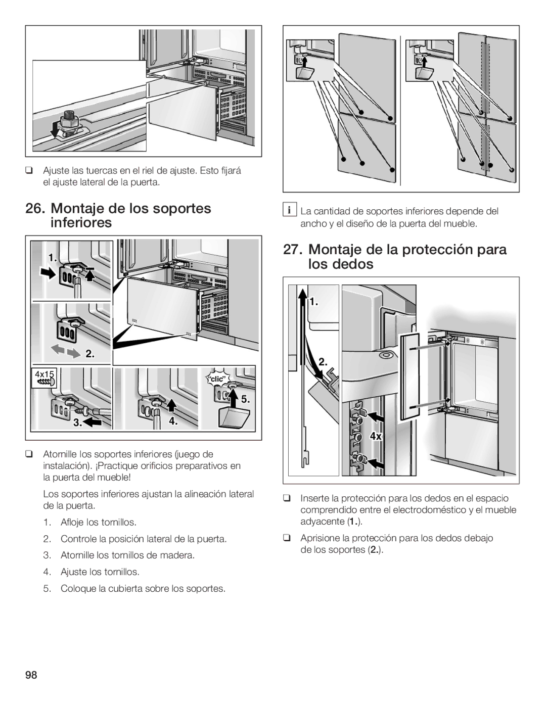 Thermador T36IB70NSP manual Montaje de la protección para los dedos 