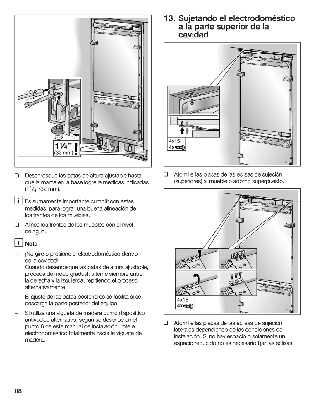 Thermador T36IB70NSP manual Desenrosque las 