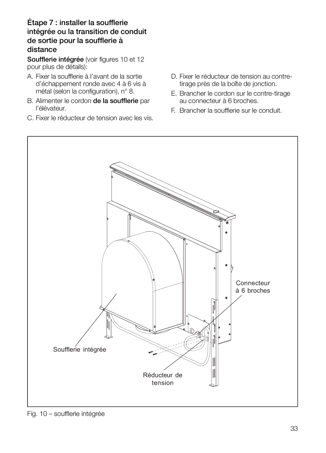 Thermador UCVM30FS, UCVM36FS manual Mount Integral Blower or Outlet Duct Transition for Remote 