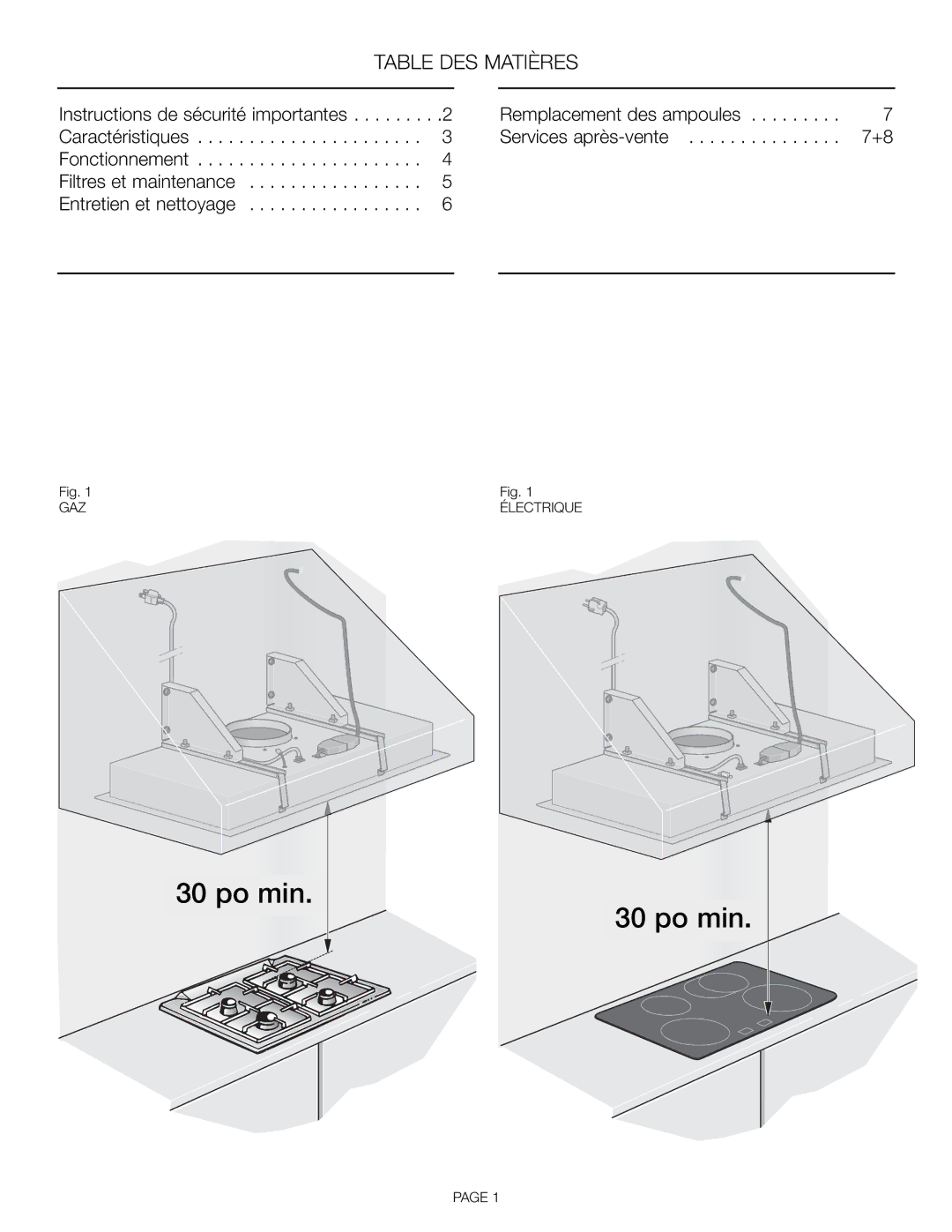 Thermador VCI 248, VCI248DS, VCI230DS, VCI236DS, VCI 230, VCI 236 installation manual Table DES Matières 