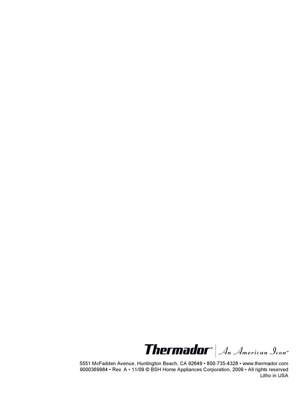 Thermador WD30, WD27 manual 