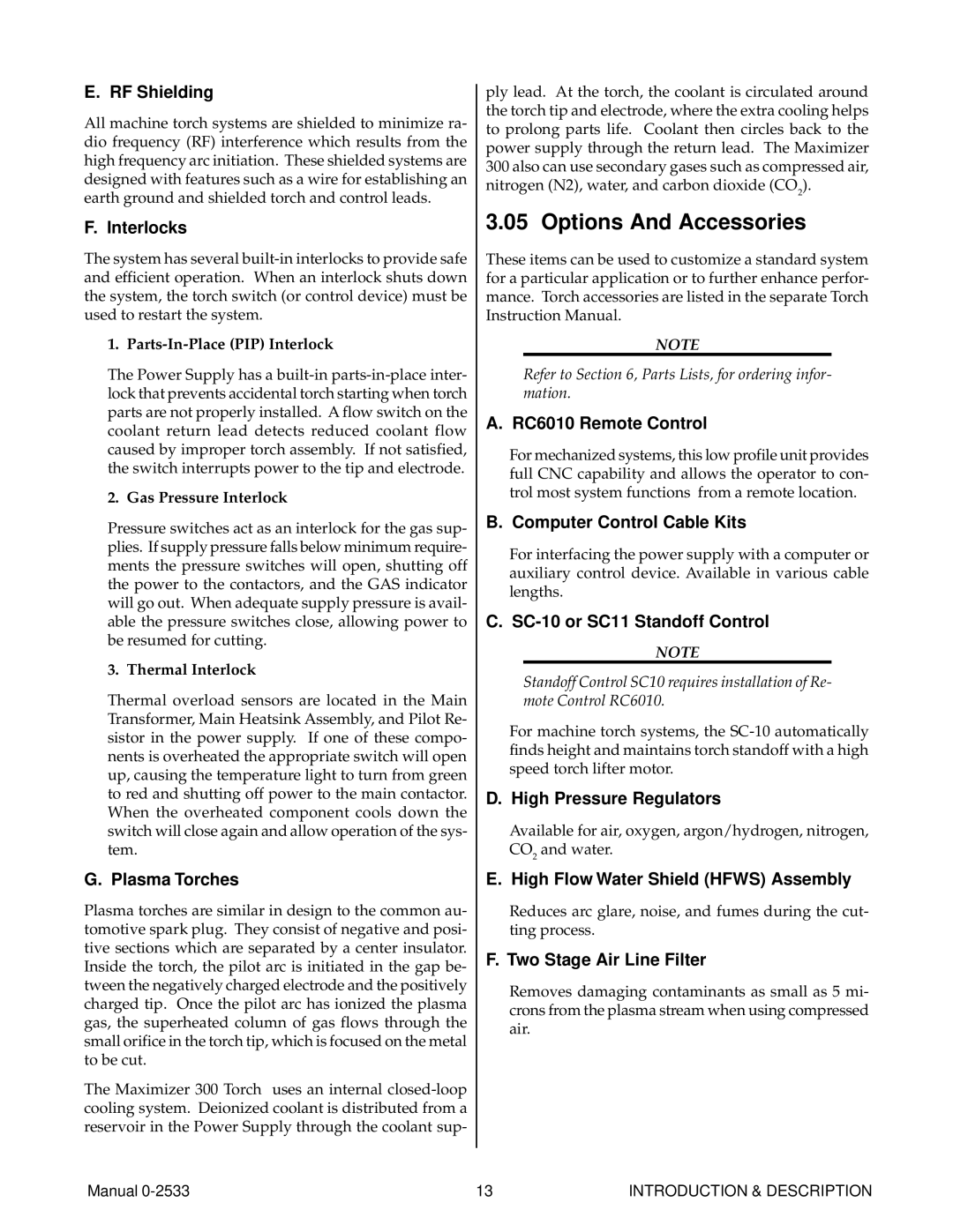 Thermal Comfort 3000 manual Options And Accessories 