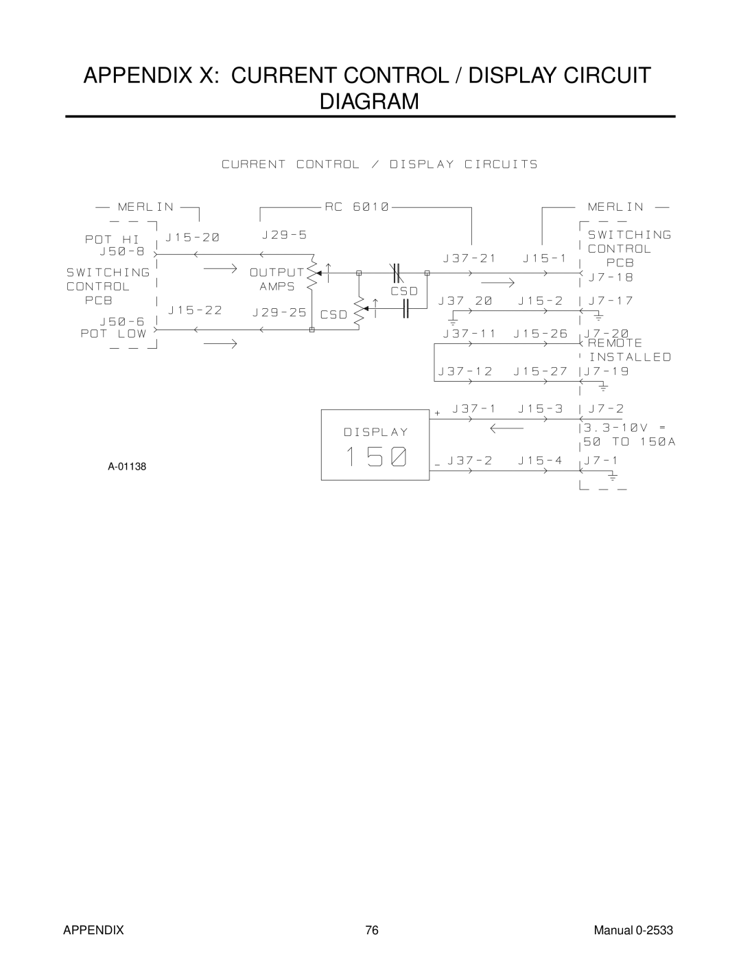 Thermal Comfort 3000 manual Appendix X Current Control / Display Circuit Diagram 