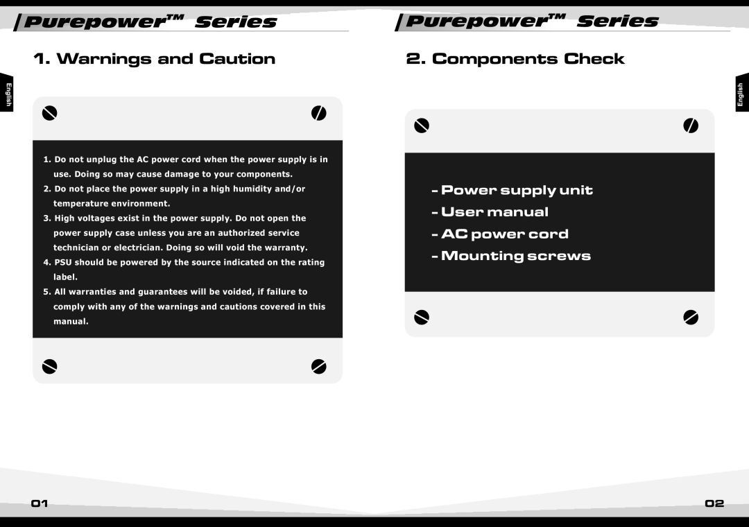 Thermaltake 450W, W0330, W0328RU, W0329, 550W, 350W manual Components Check 