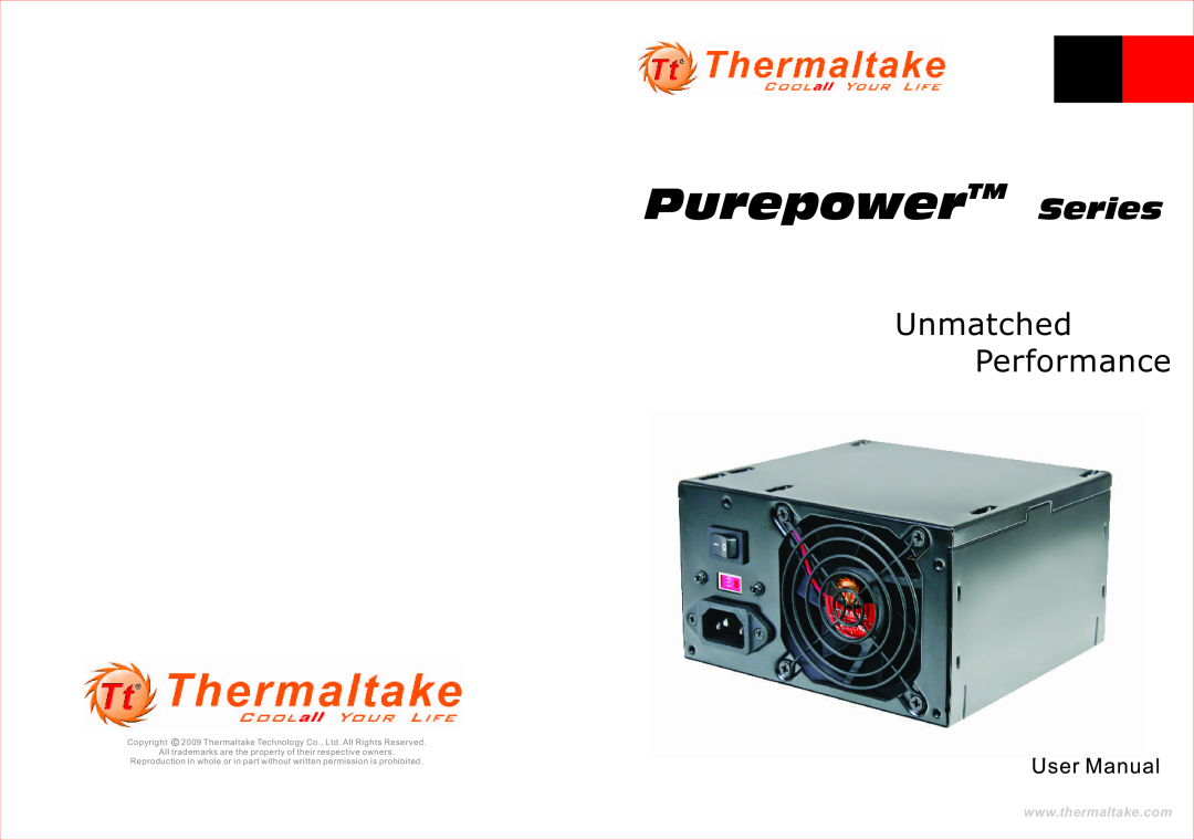 Thermaltake W0330, W0328RU, 450W, W0329, 550W, 350W manual PurepowerTM Series, Unmatched Performance 