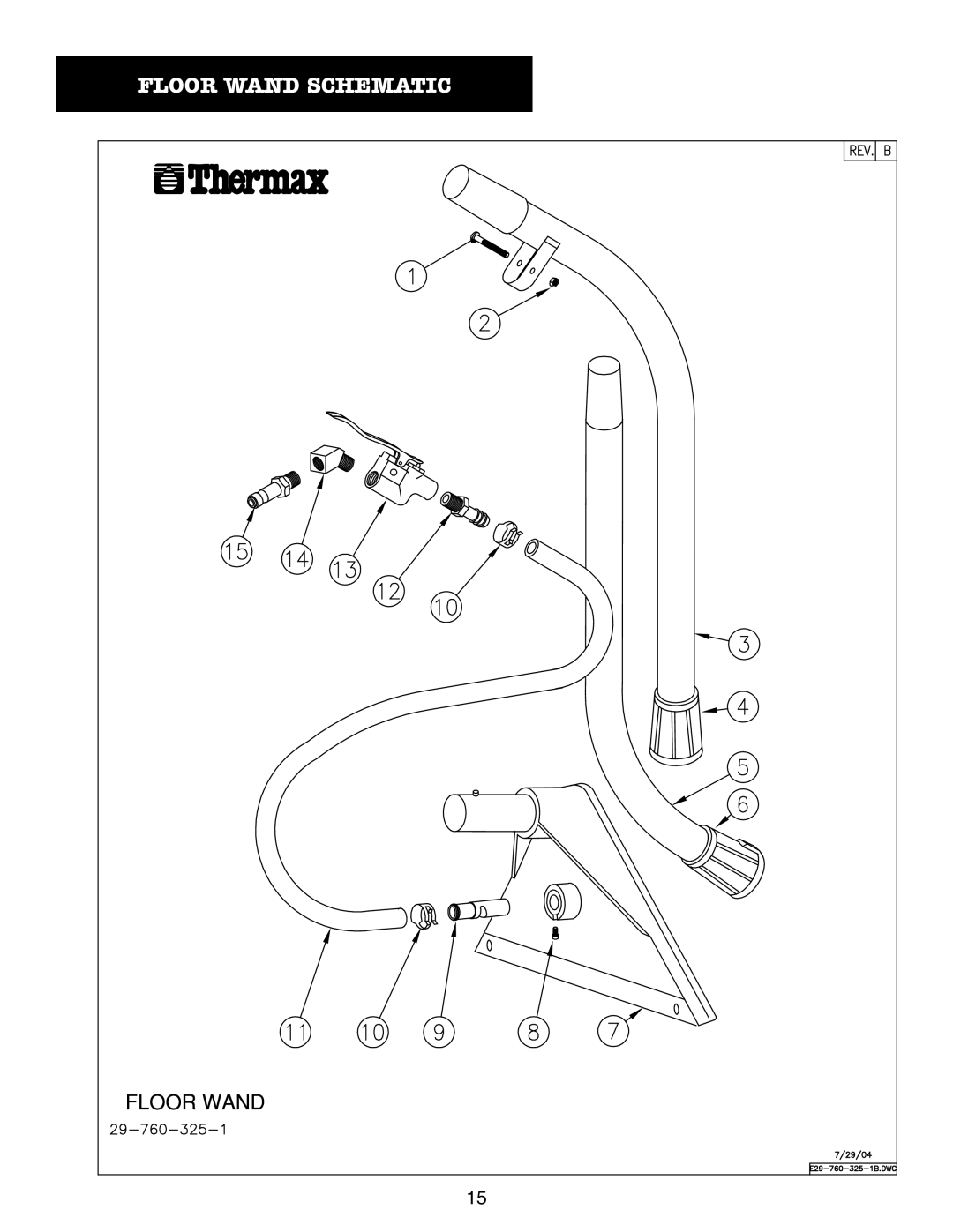 Thermax CP3 manual Floor Wand Schematic 