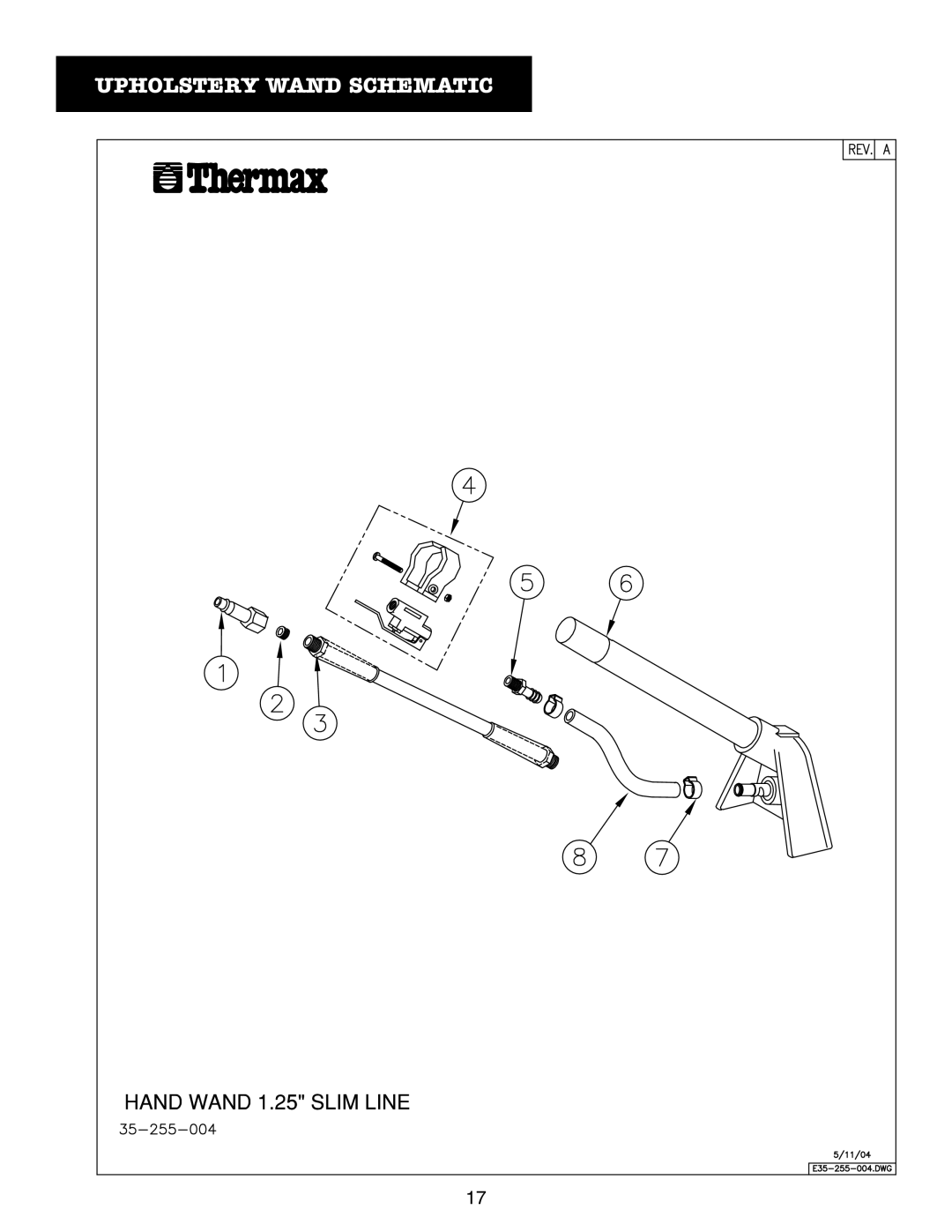 Thermax CP3 manual Upholstery Wand Schematic 