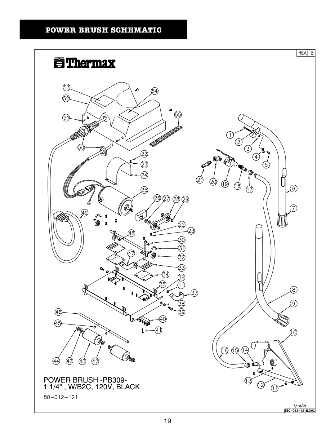 Thermax CP3 manual Power Brush Schematic 