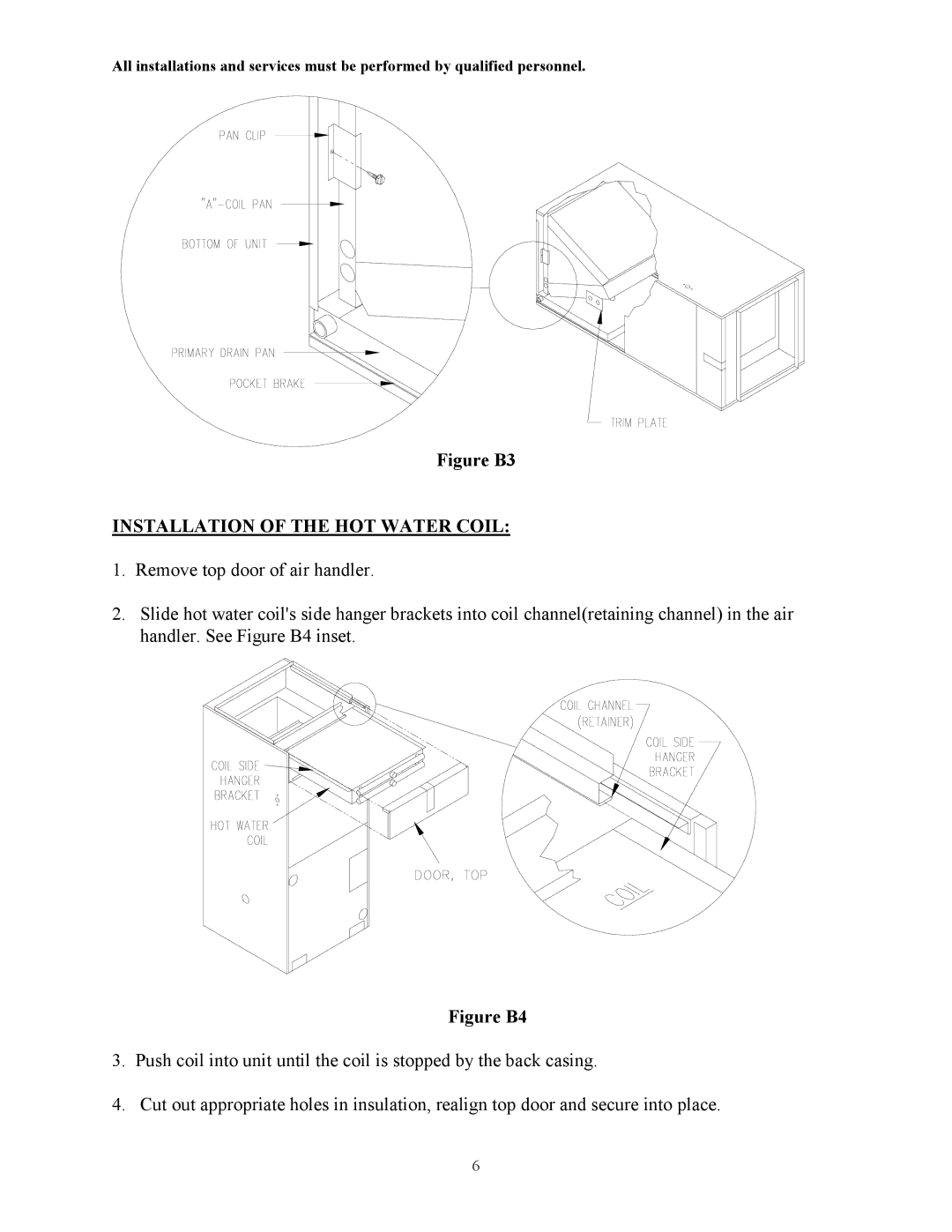 Thermo Products AH1-A, AH2-A service manual Figure B3, Installation of the HOT Water Coil 