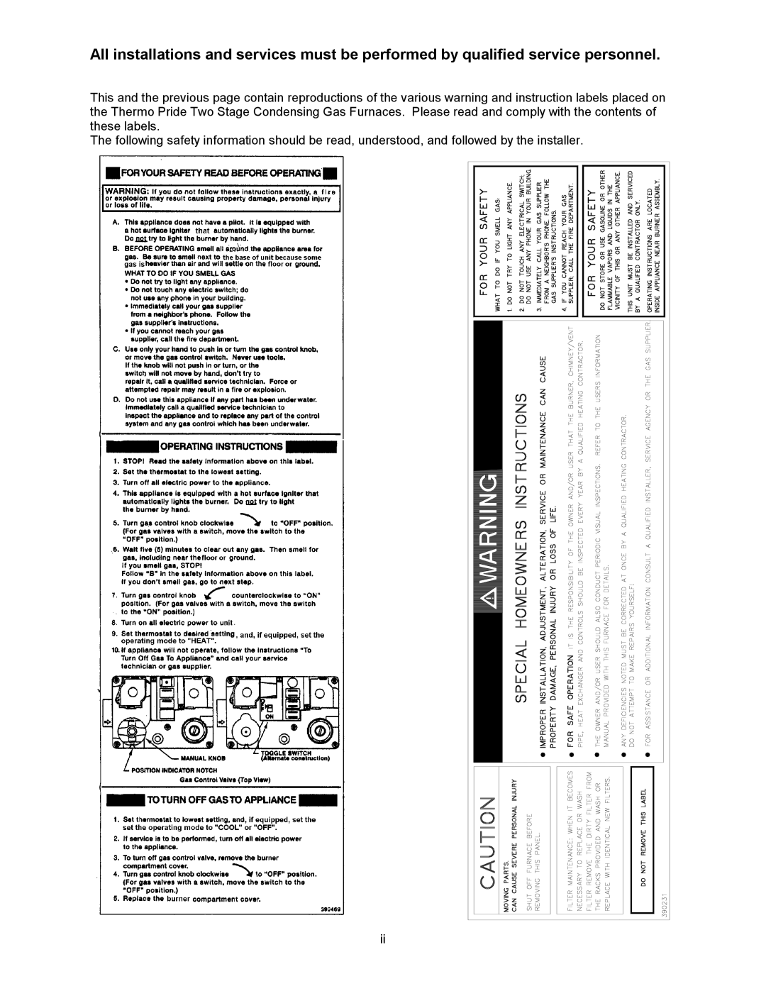 Thermo Products CHX1-100N, CDX1-75N, CHX1-125N, CHX1-75N, CDX1-125N, CDX1-100N operation manual 