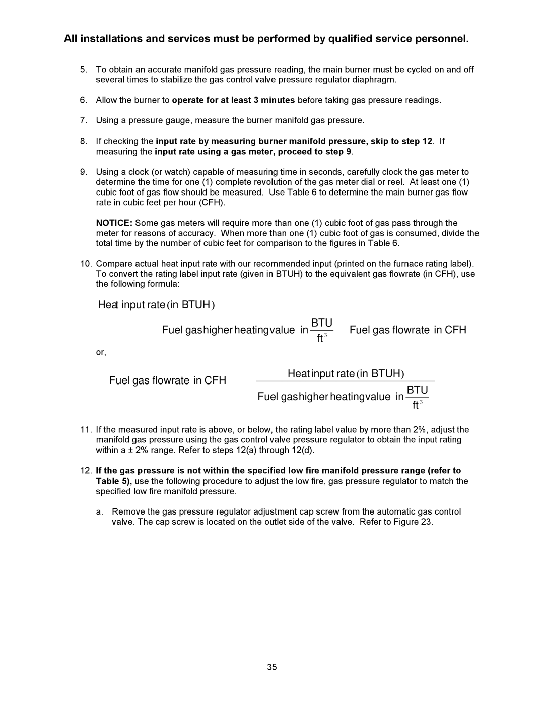 Thermo Products CDX1-100N, CDX1-75N, CHX1-125N, CHX1-75N, CHX1-100N, CDX1-125N operation manual Btu 